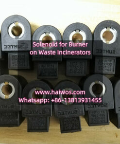 Solenoid on burner for waste incinerator