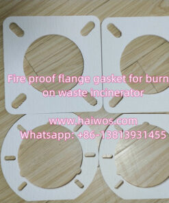 Fire proof flange gasket for burner on waste incinerator